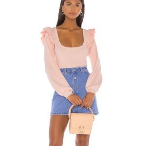 LPA Pink Ruffle Sweater XS